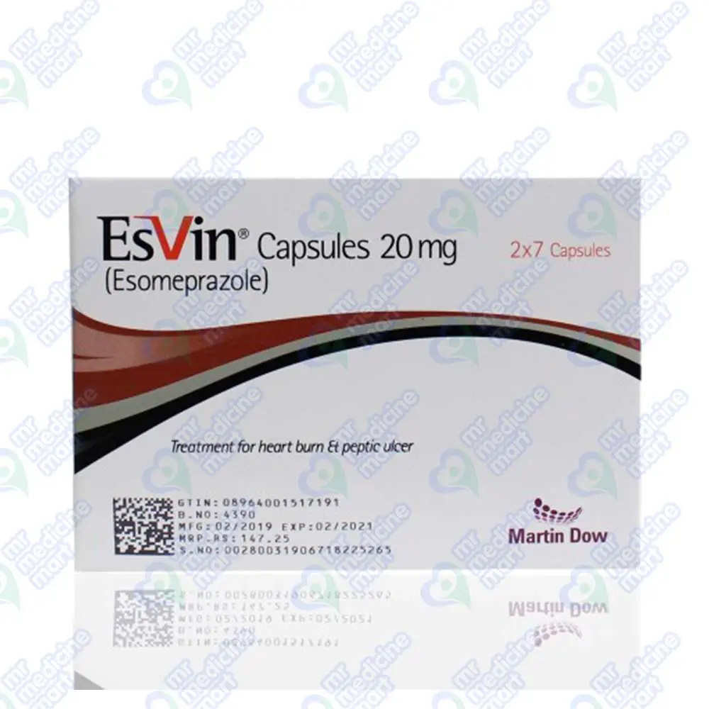 Esvin 20mg Capsule (Esomeprazole) Price in Pakistan | Uses, Benefits