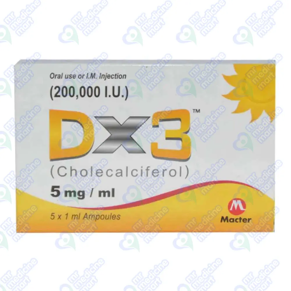 DX3 200000 I.U. 5mg/ml Injection (Cholecalciferol) Price in Pakistan