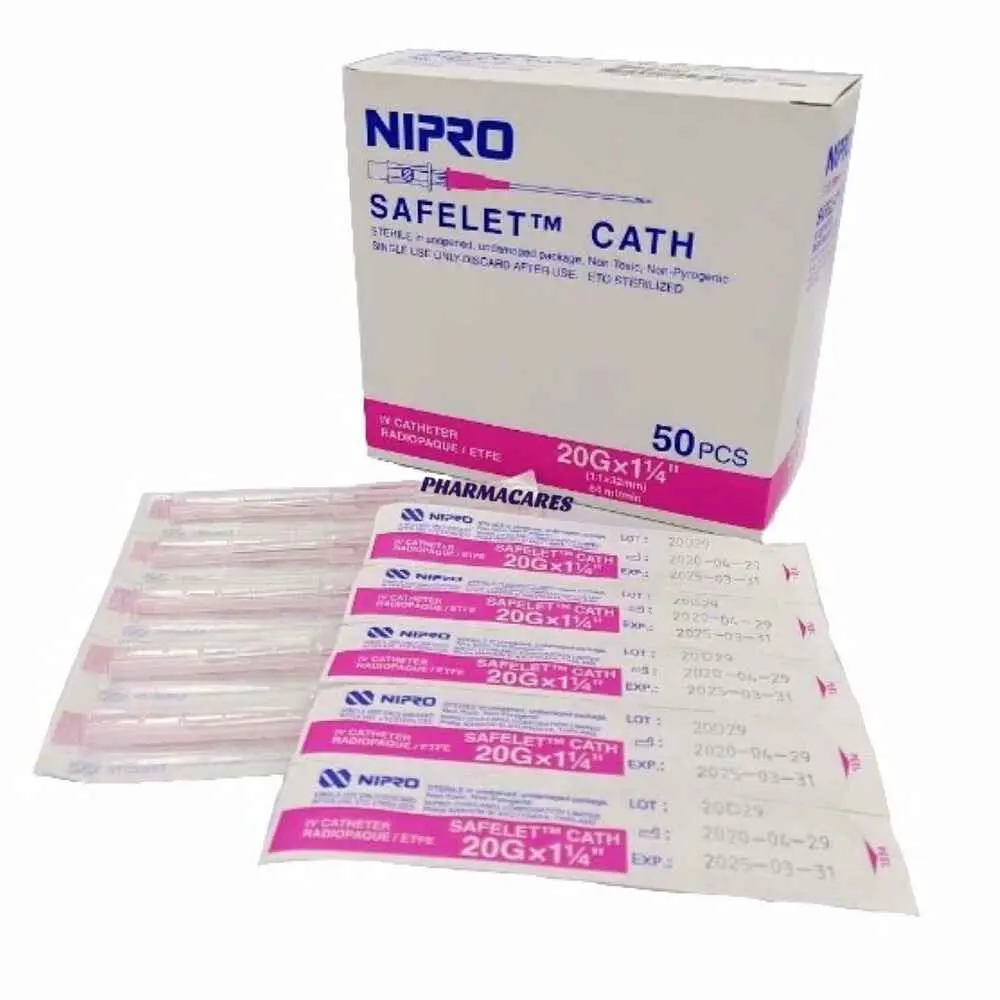 NIPRO SAFELET CATH 20GX1 1/4