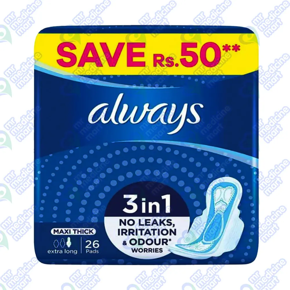 Always Maxi Extra Long 3in1 Pad 26 'S