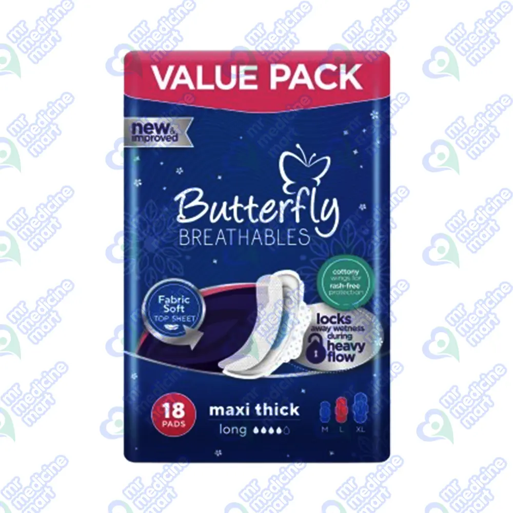 Butterfly Breathable Maxi Thick Long Pad 18's