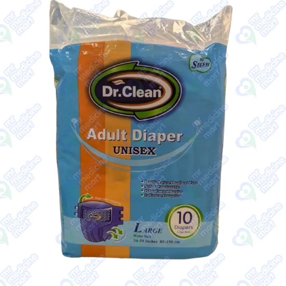 Dr Clean Adult Diaper Large 10's