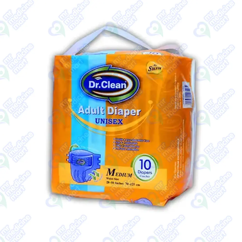 Dr Clean Adult Diaper Medium 10's
