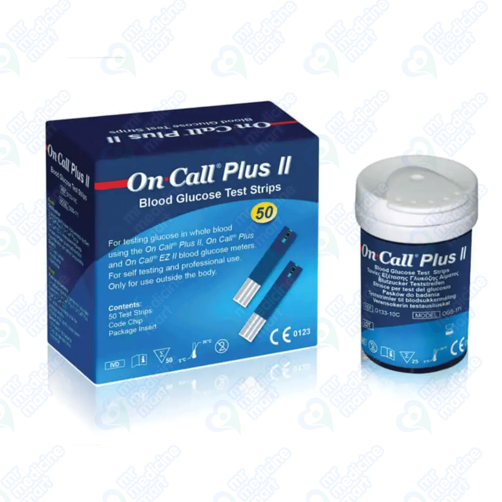 On Call Plus (Blue) Glucose Test Strip 25's (Bottle) 