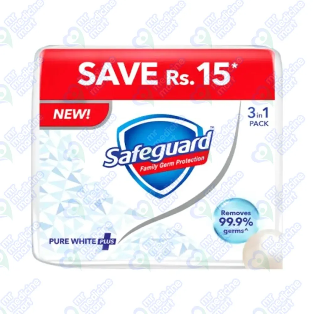 Safeguard 3in1 Pure White Plus Soap 125g