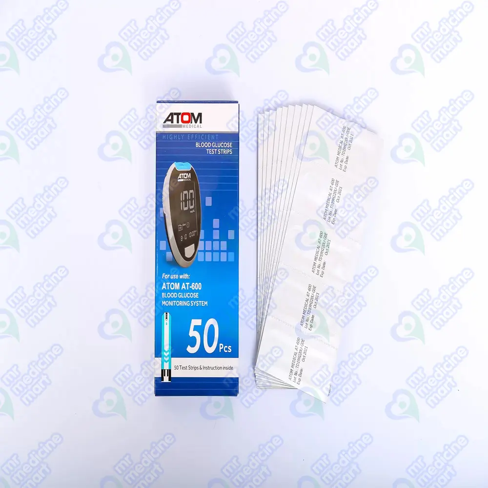 Atom Blood Glucose Strip For AT600 50's