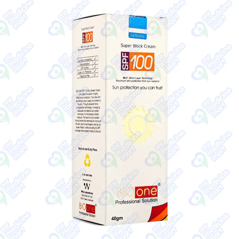 Bio One Spf 100 Sun Protection 40g
