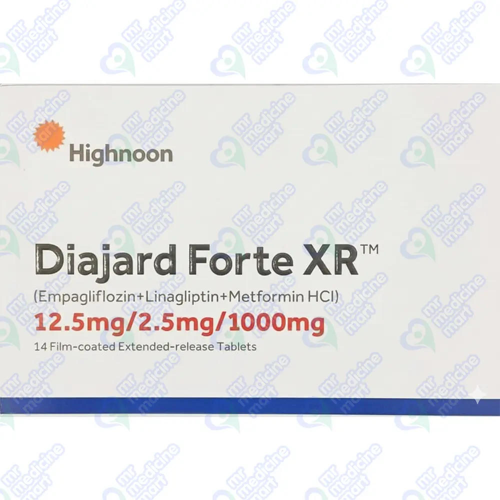 Diajard Forte XR 12.5/2.5/1000mg Tabs 14's