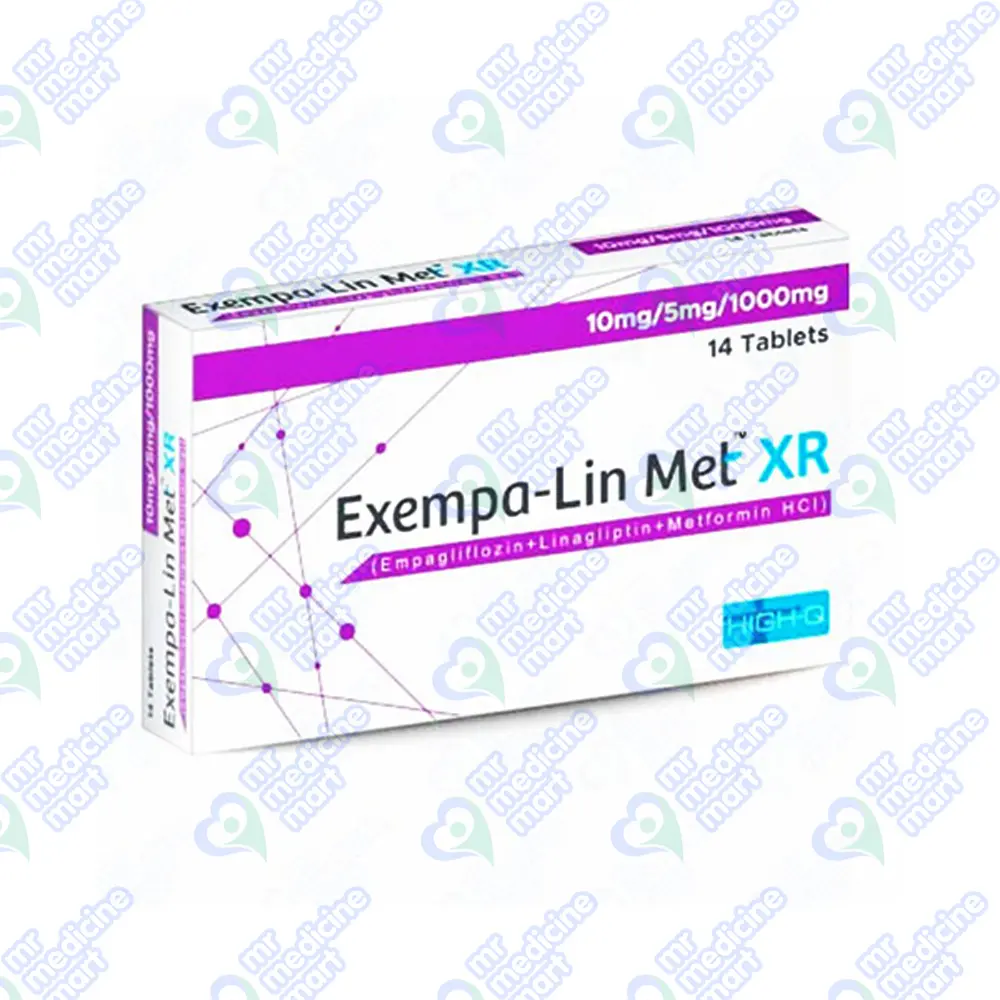 Exempa Lin Met XR 10mg/5mg/1000mg Tablet 7's