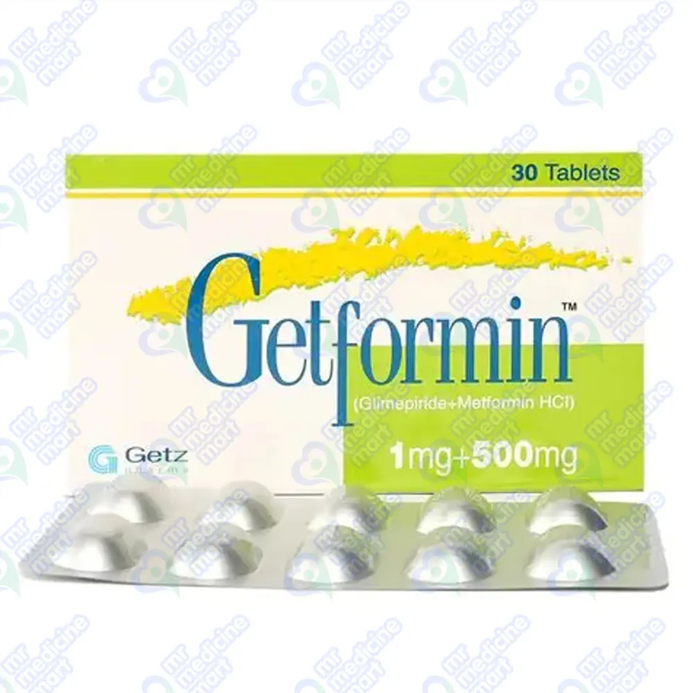 Getformin 1mg+500mg Tablet 10 'S