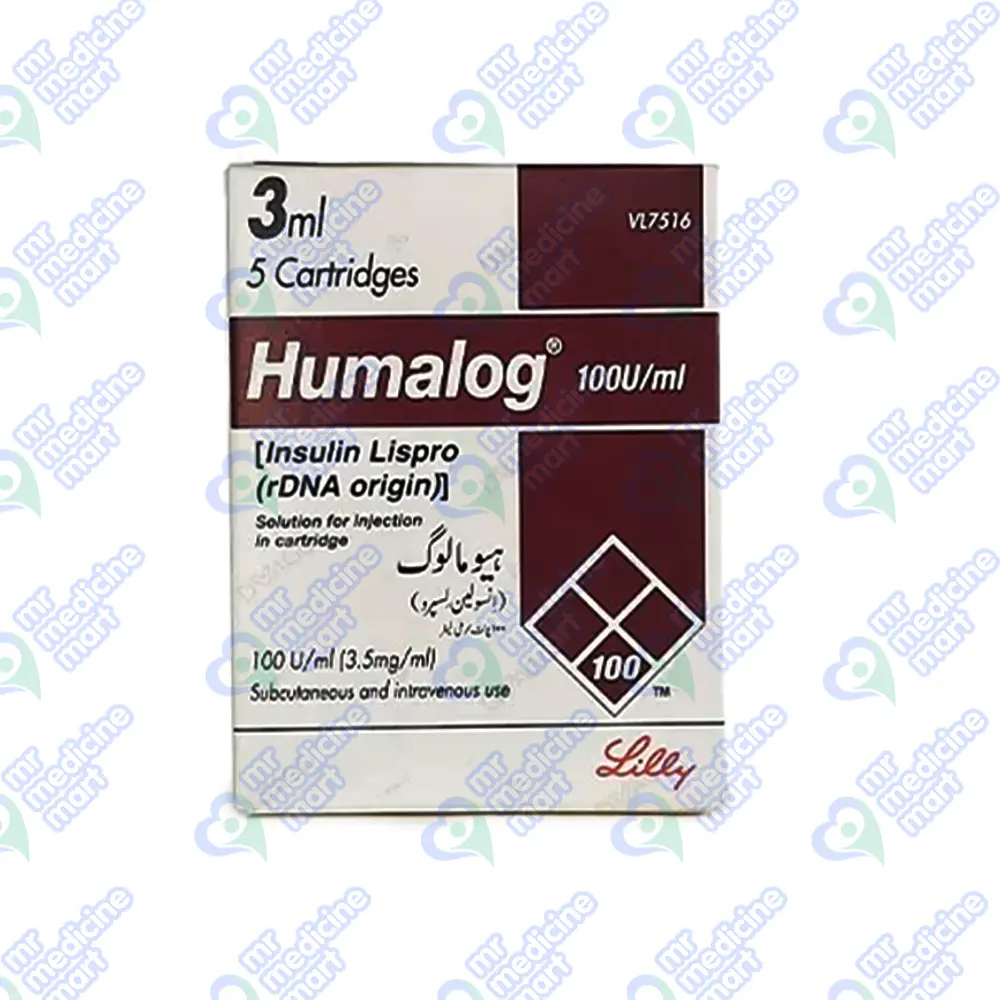 Humalog Cartidge Insulin Lispro100IU/3ml