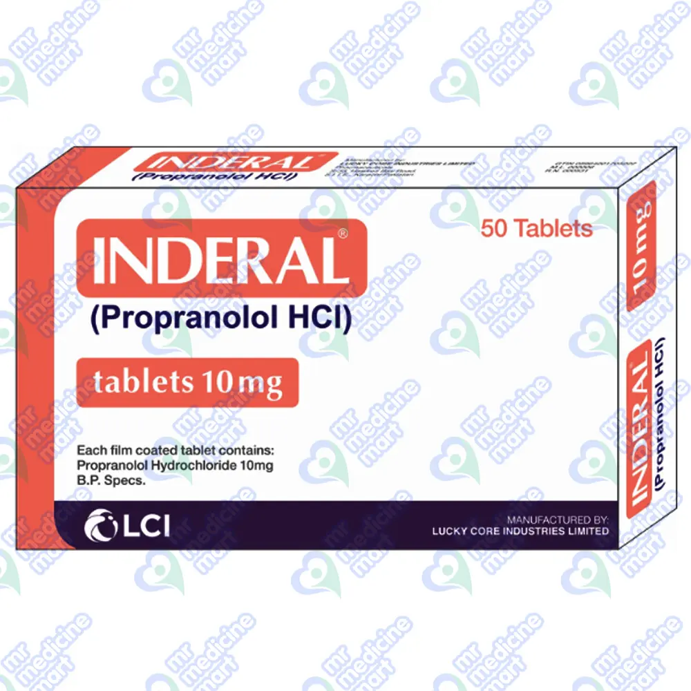 Inderal 10mg Tablet 25 'S