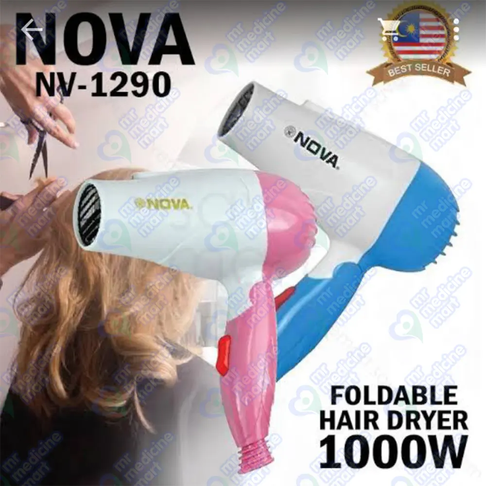 Nova Foldable Hair Dryer 1000w NV1290