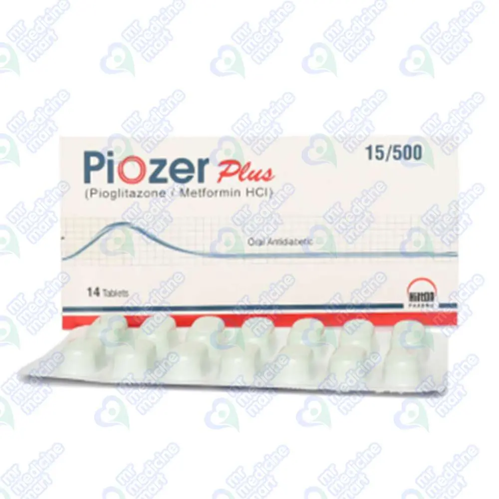 Piozer Plus 15mg+500mg Tablet 14 'S