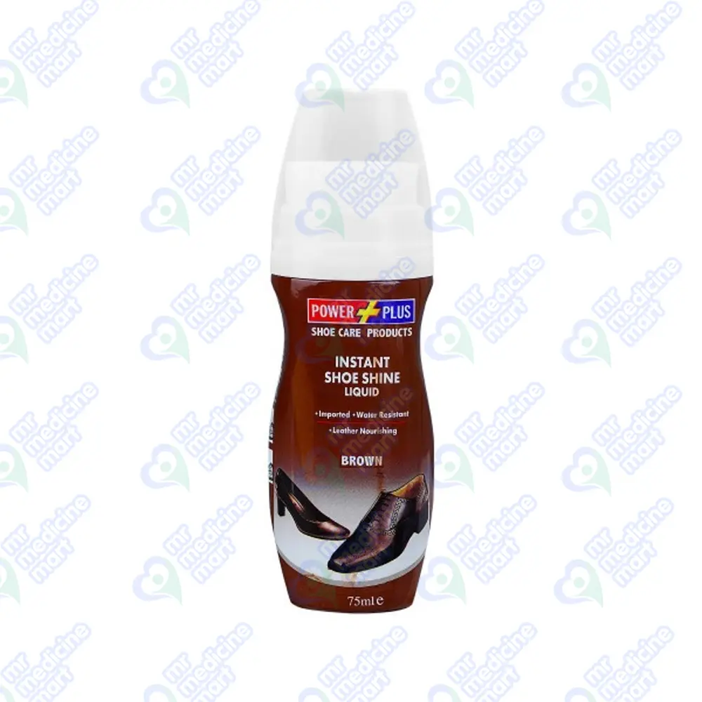 Power Plus Instant Shoe Liquid Brown 75m
