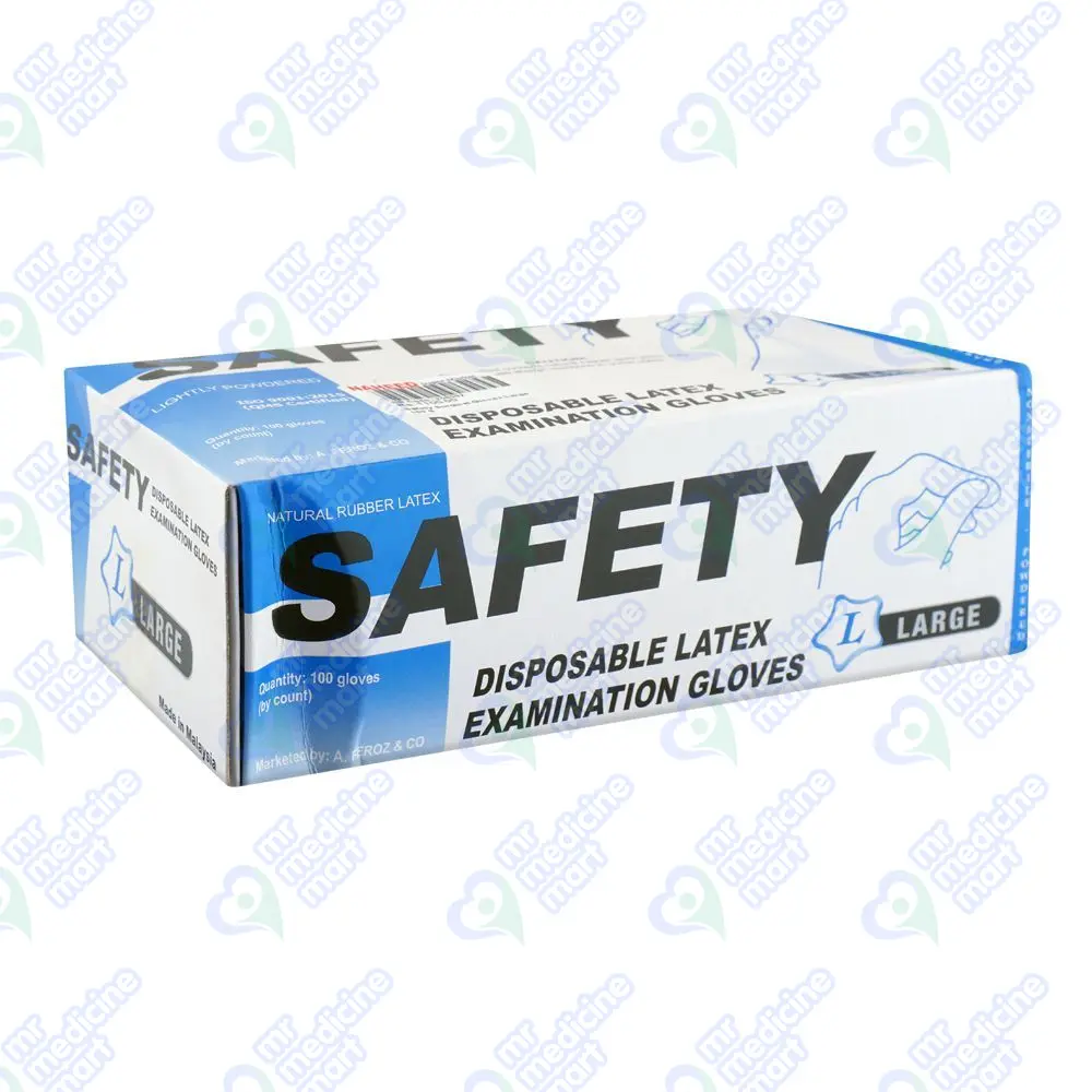 Safety Latex Gloves (Large)100's