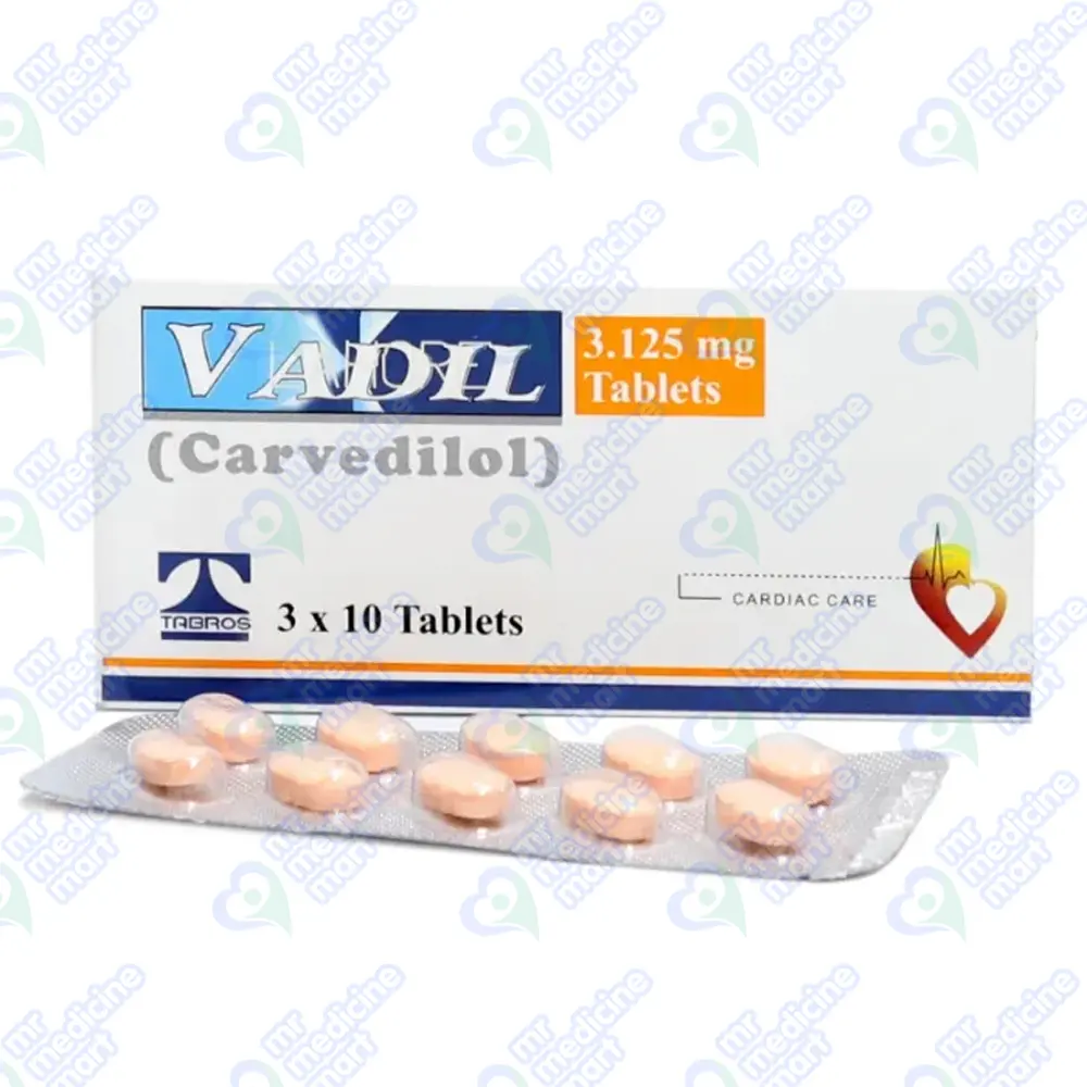 Vadil 3.125mg 30 Tablets