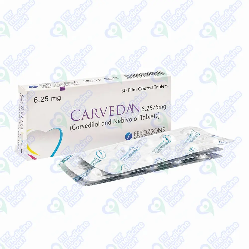 Carveda N 6.25/5mg Tablets 14's