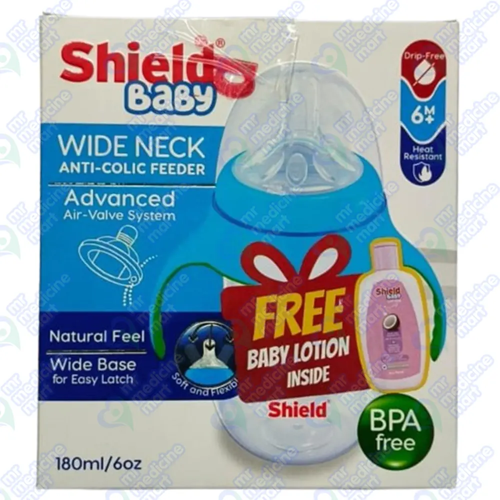 Shield Baby Wide Neck Anti Colic Feeder 180ml