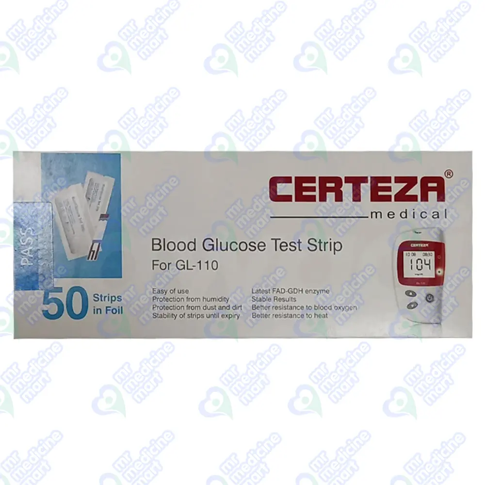 Certeza Blood Glucose Test Strip 50's (GL 110)