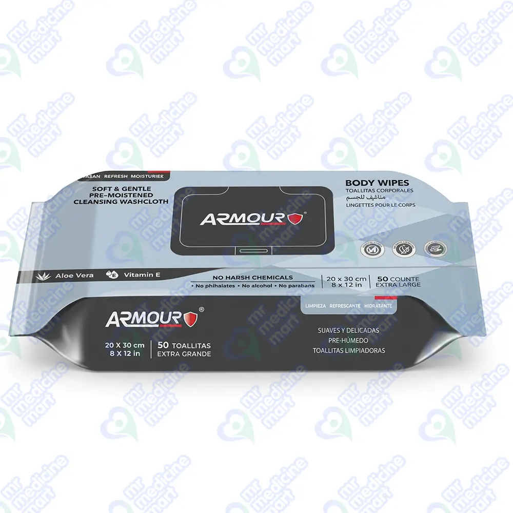 Armour Body Wipes 50's