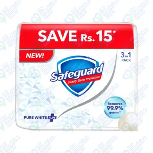 Safeguard 3in1 Pure White Plus Soap 125g
