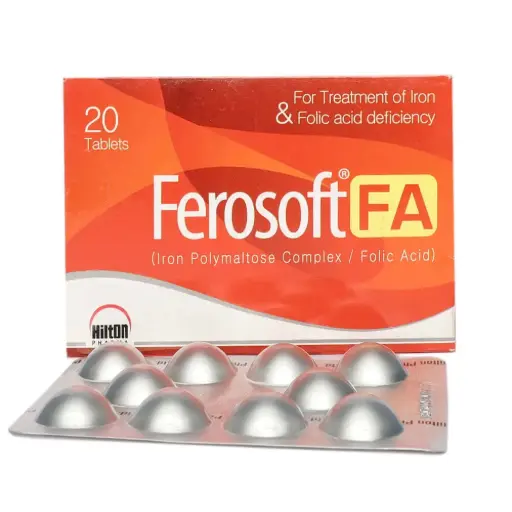 Ferosoft FA 100mg+0.35mg Tablet