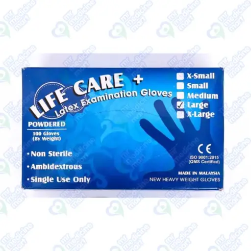 Lifecare Latex Gloves 100's (Large) (Net)