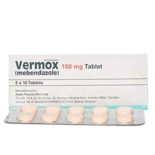 Vermox 100mg Tablet 10 'S