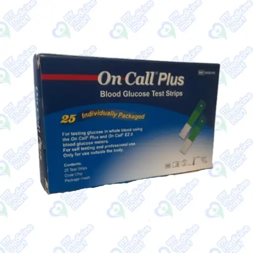 On Call Plus (Blue) Glucose Test Strip 25's (BOX)